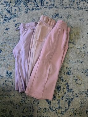 Girls' Pink Knit & Cotton Bottoms - Soft Pink Lounge Pants (5-Pack)